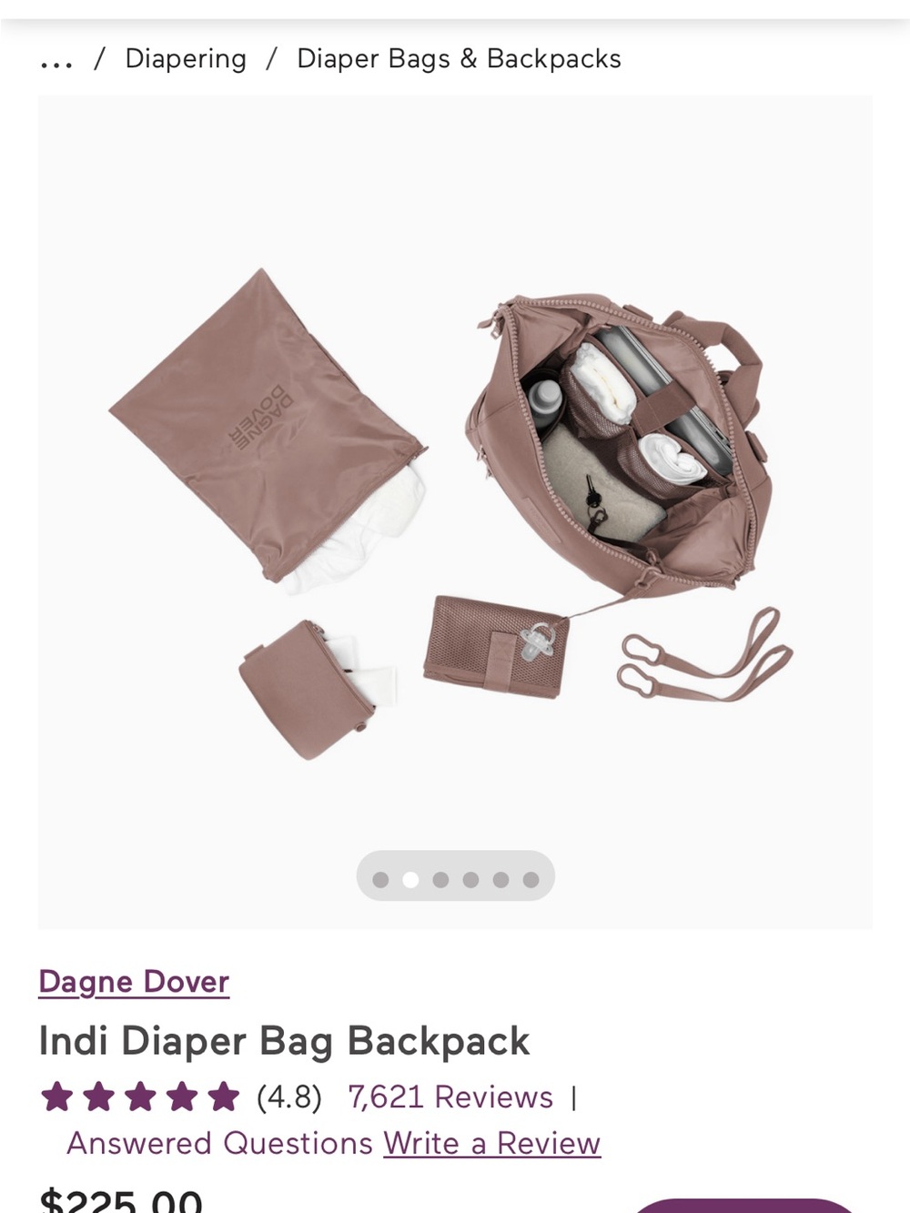 Dagne Dover Indi Diaper Bag Backpack in Mauve - Picture 2 of 4